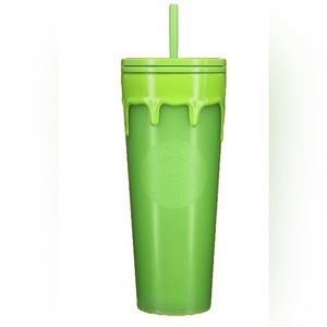Starbucks 2023 Fall Halloween Green Glow in The Dark Slime Drip Cup, 24oz, Venti